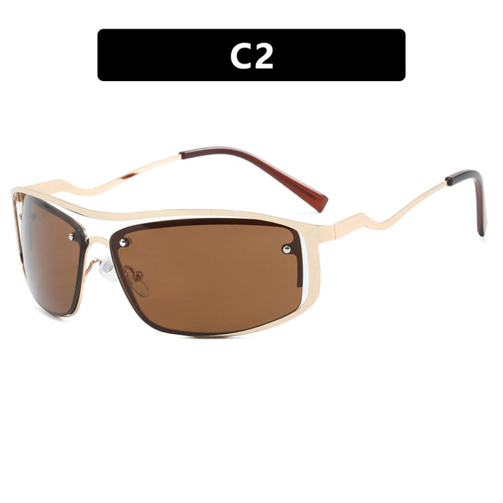 Women’s futuristic sunglasses with an elegant metal frame and high-transparent lenses Stornfield