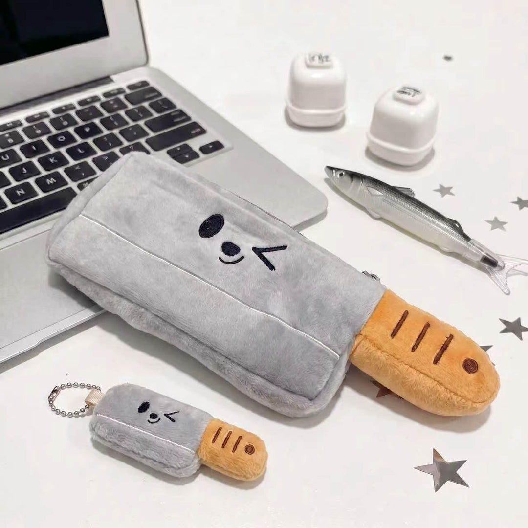 Plush Cartoon Popsicle-Themed Pencil Case