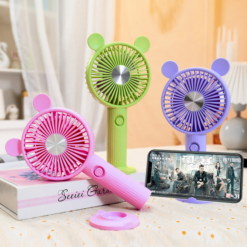 Women's Portable Hand Fan with Animal Ears Stornfield