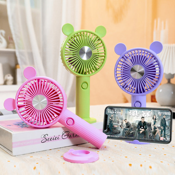 Women's Portable Hand Fan with Animal Ears Stornfield