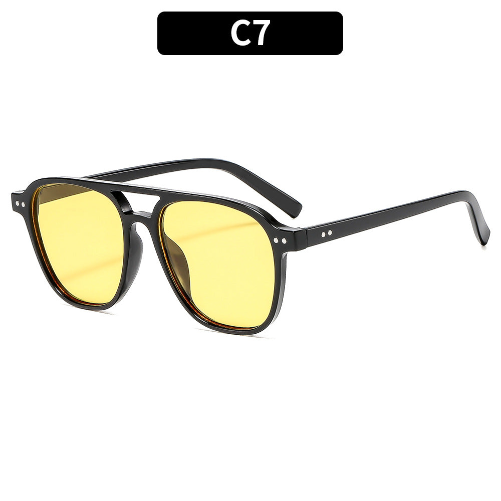 Retro Oversized Square Frame Sunglasses
