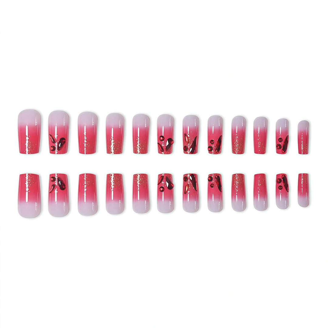 Elegant 3D Gemstone Press-On Nail Art Stornfield