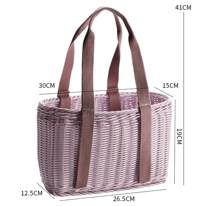 Unisex Robust braided shopping basket with comfortable fabric handles Stornfield
