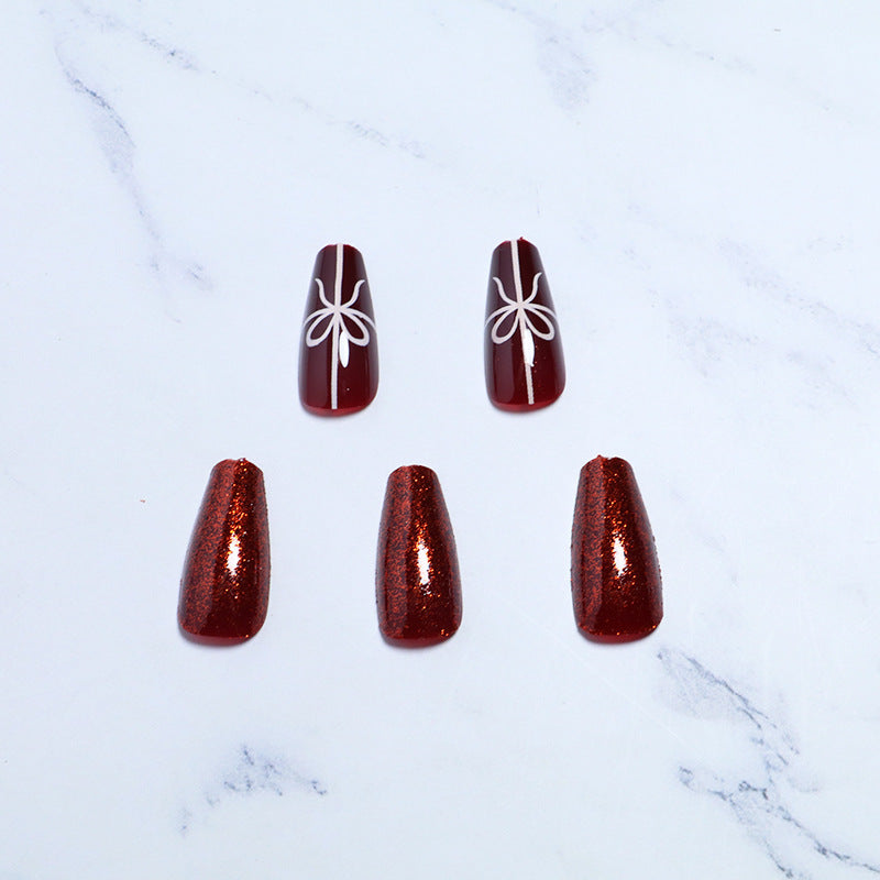 Artistic Glittery Press-On Nail Set Stornfield