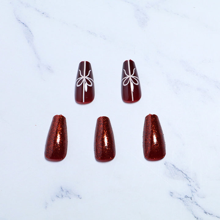 Artistic Glittery Press-On Nail Set Stornfield