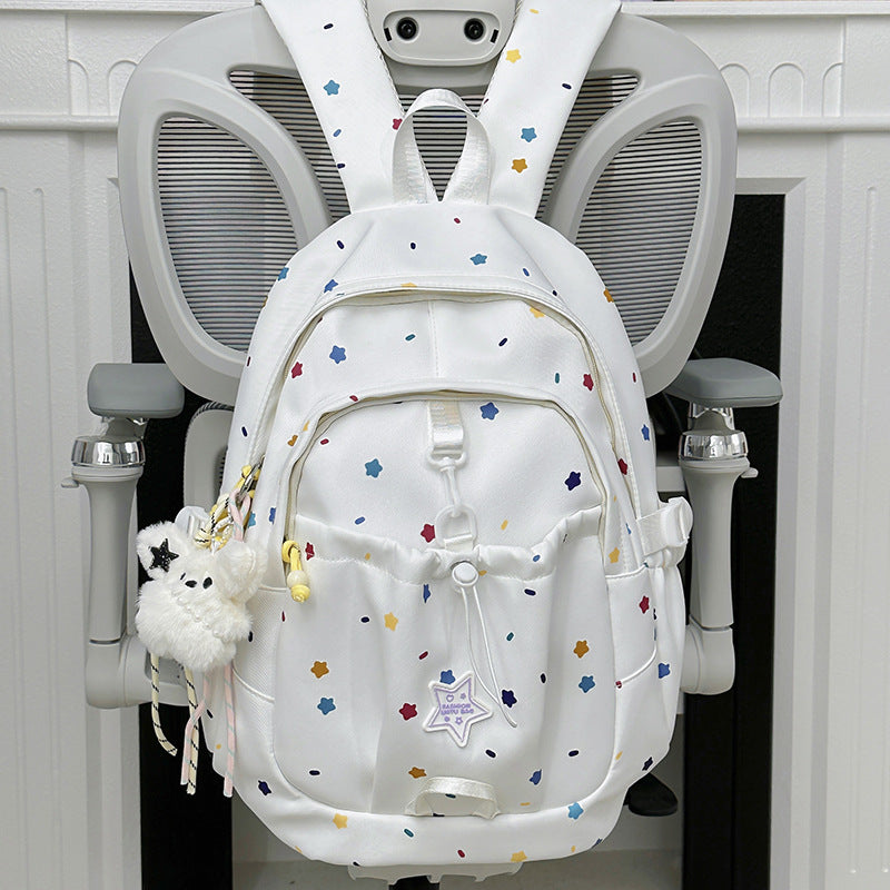 Backpack with Colorful Star Pattern and Versatile Compartments Stornfield