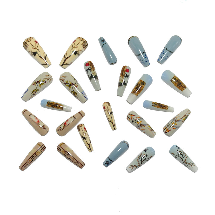 Artificial nails with Elegant Natural Pattern Stornfield