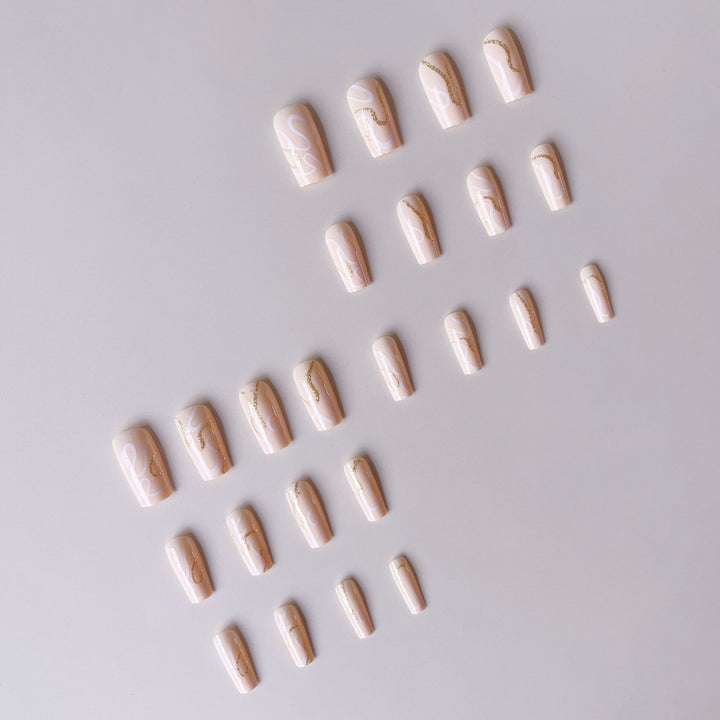 Acrylic nail set with elegant 3D decorations Stornfield