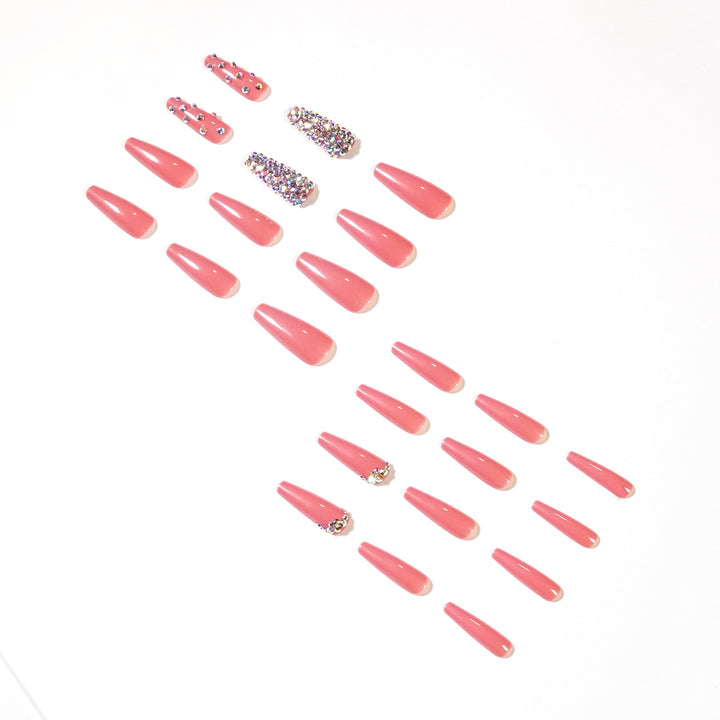 Artful Nail Extensions with Decorative Rhinestone Embellishments Stornfield