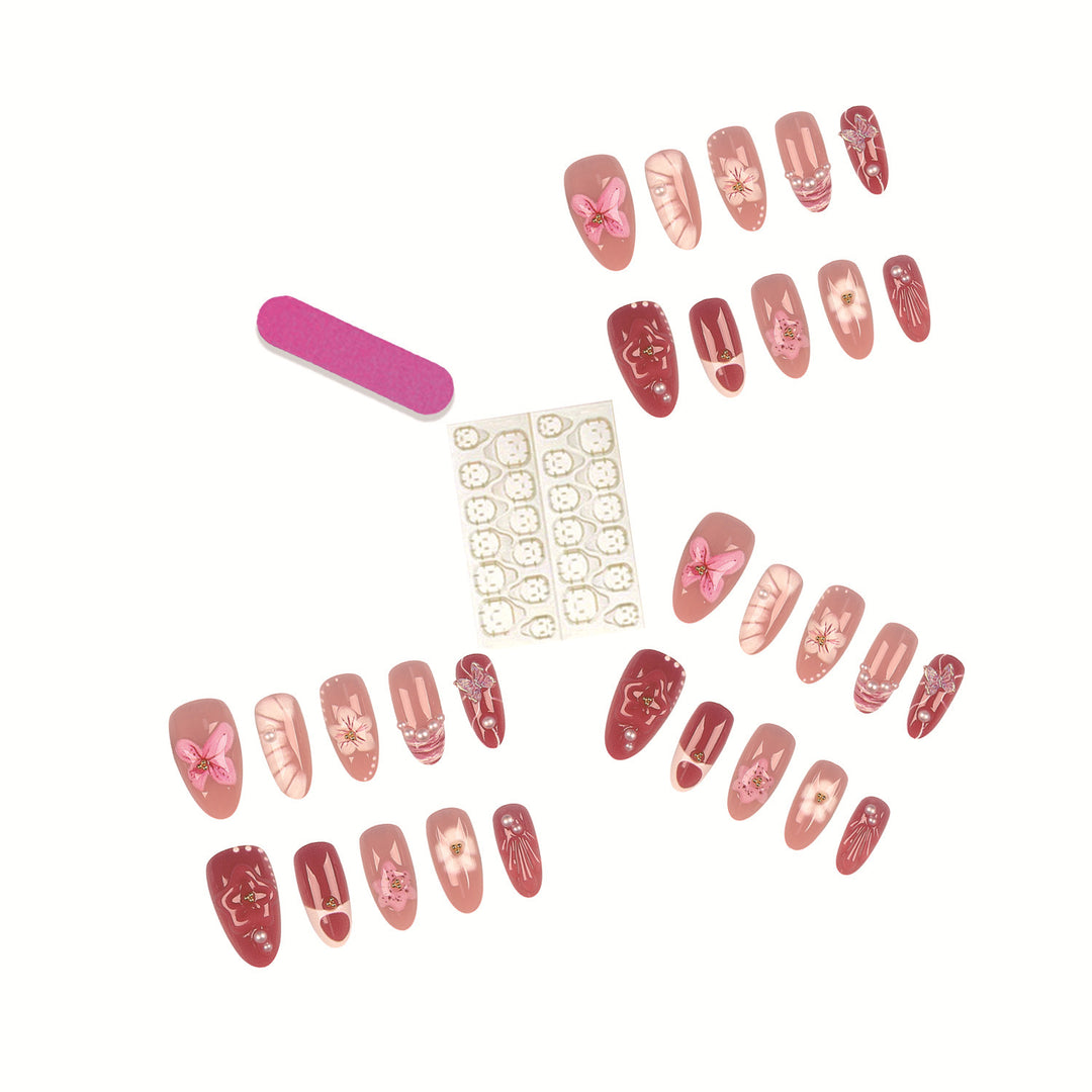 Decorative Floral Press-On Nail Collection