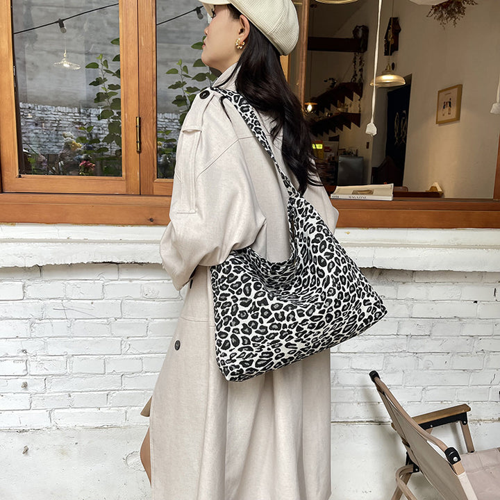 Leopard Print Slouchy Shoulder Bag