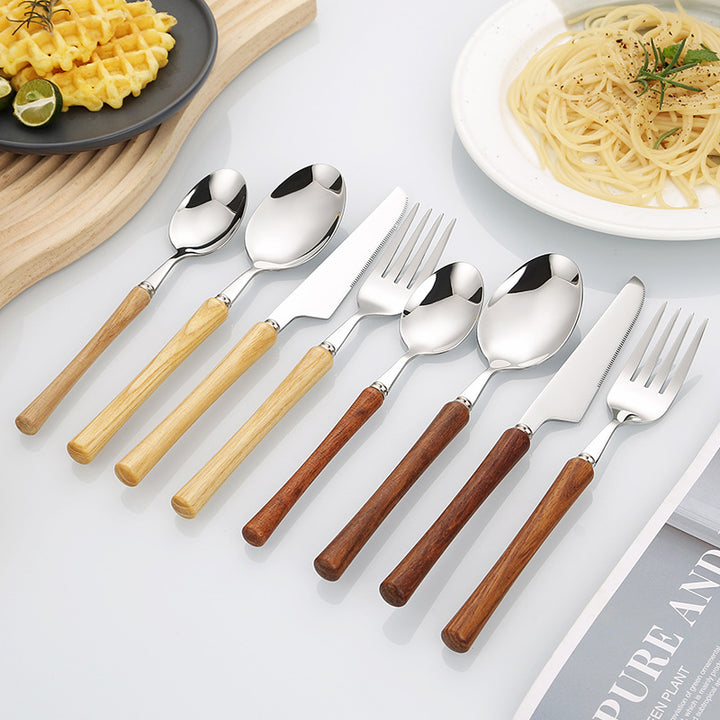 Elegant serving spoon with ergonomic wooden handle Stornfield