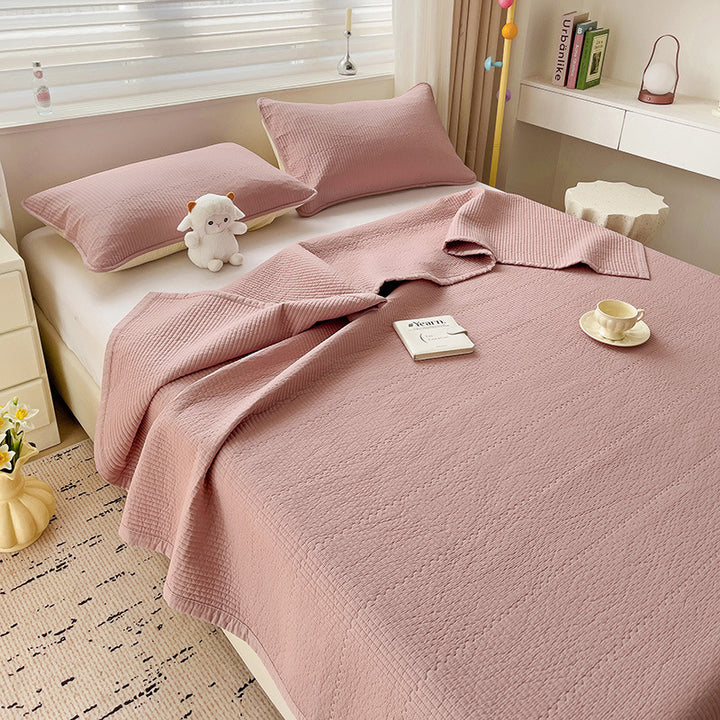 Lightweight Textured Cotton Quilt Bedspread Set