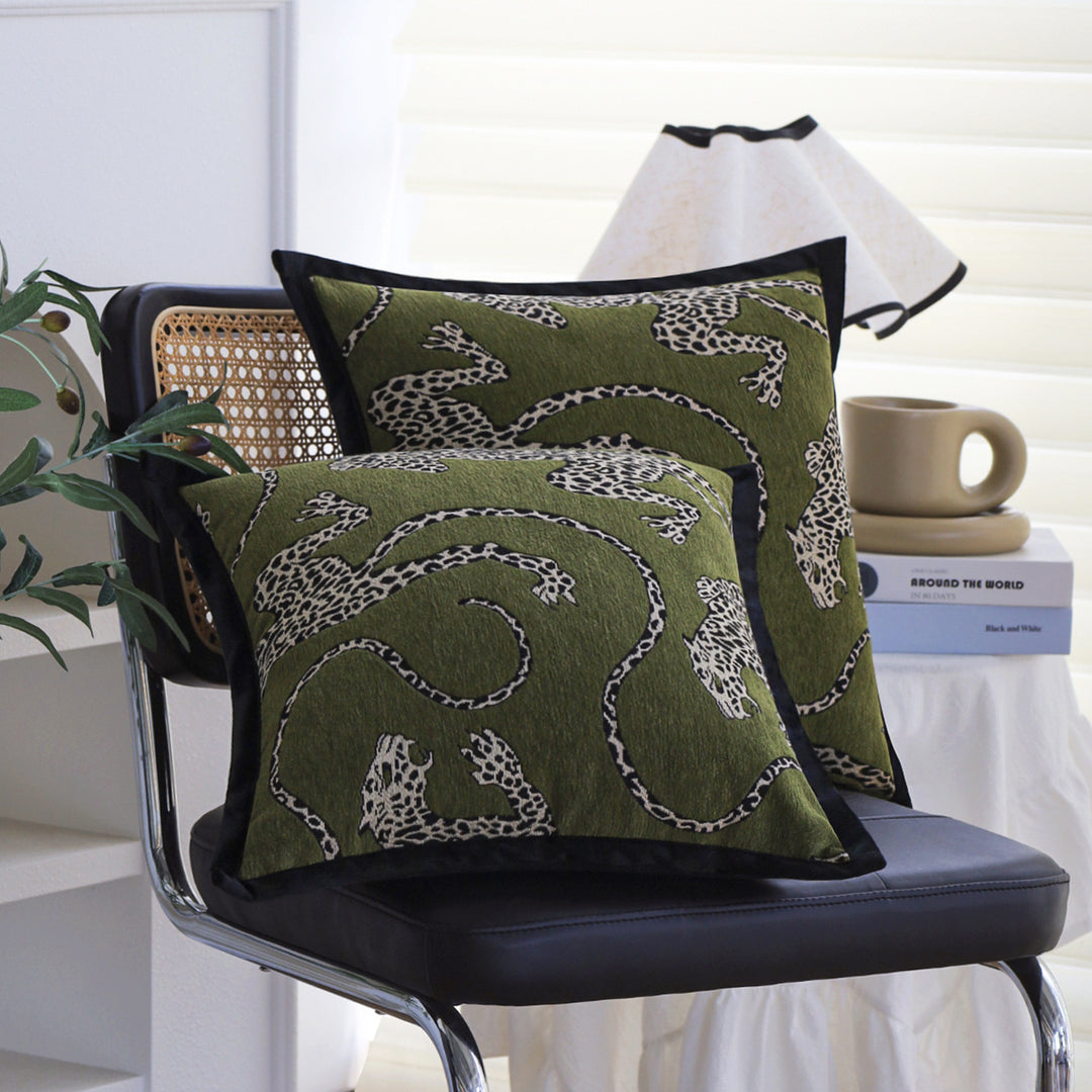 Decorative pillow with unique leopard pattern