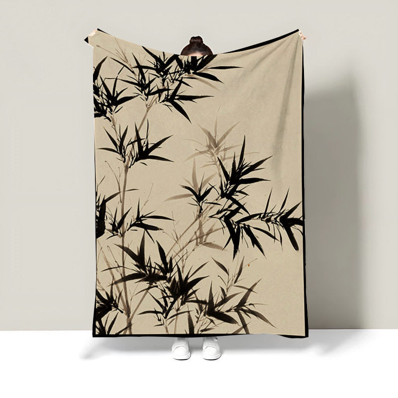 Decorative Bamboo Print Throw Blanket