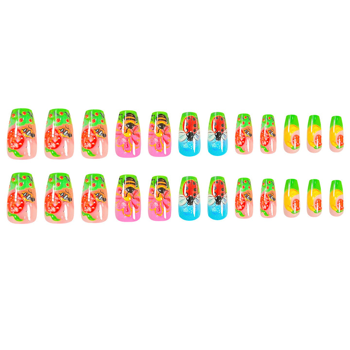 Artistic nail art with insect and flower motifs Stornfield