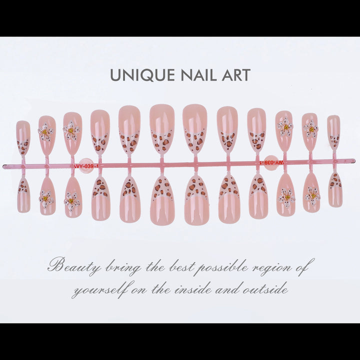 Artistic Floral-Embossed Press-On Nails Stornfield