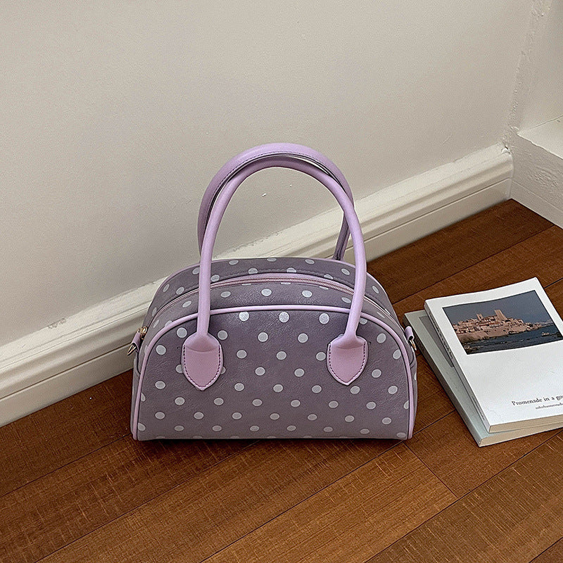 Polka Dot Top Handle Handbag