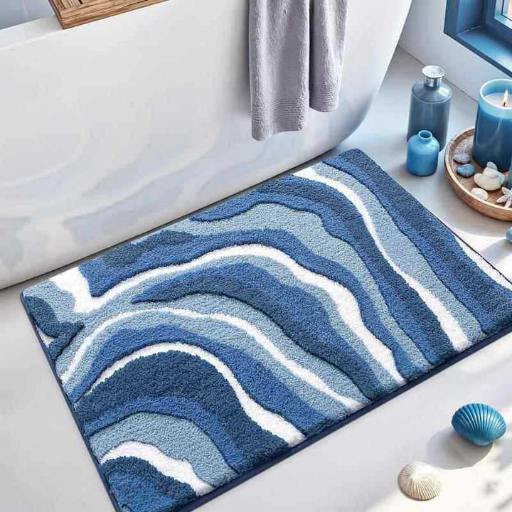 Abstract Wave Pattern Bath Rug