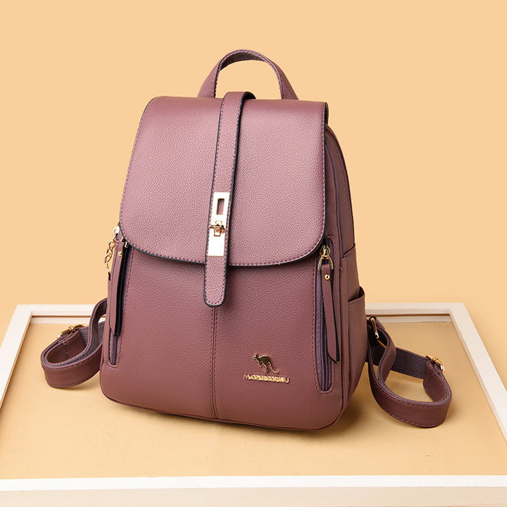 Elegant Multi-Functional Leather Backpack Stornfield