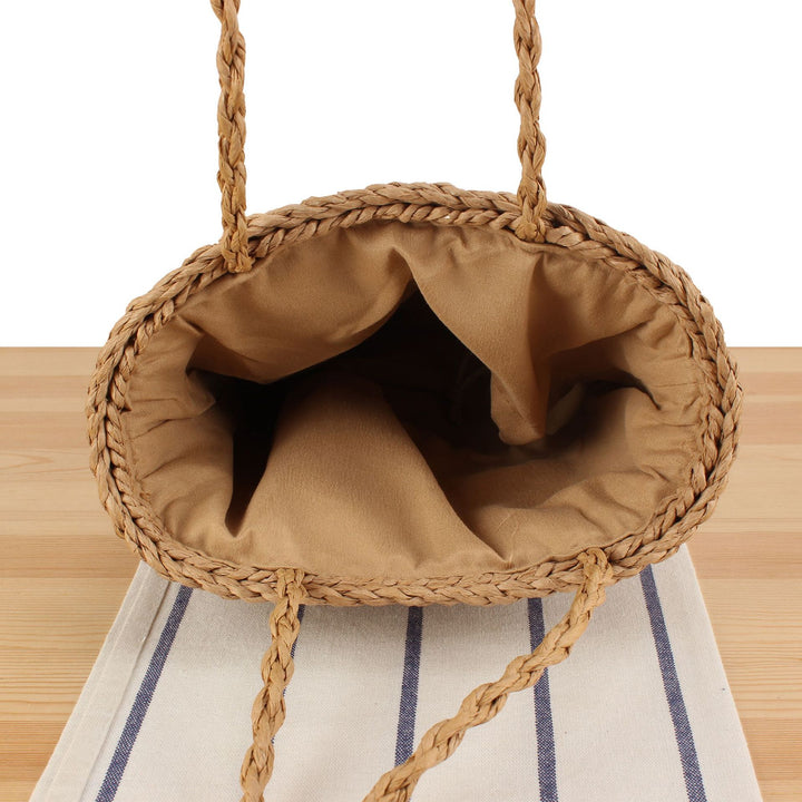 Braided natural material tote bag Stornfield