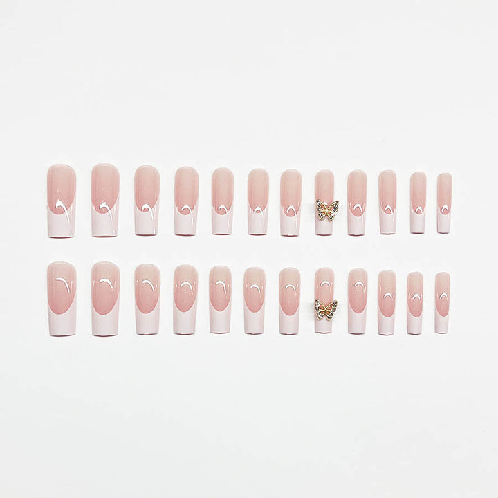 Elegant artificial nail set with butterfly accents Stornfield