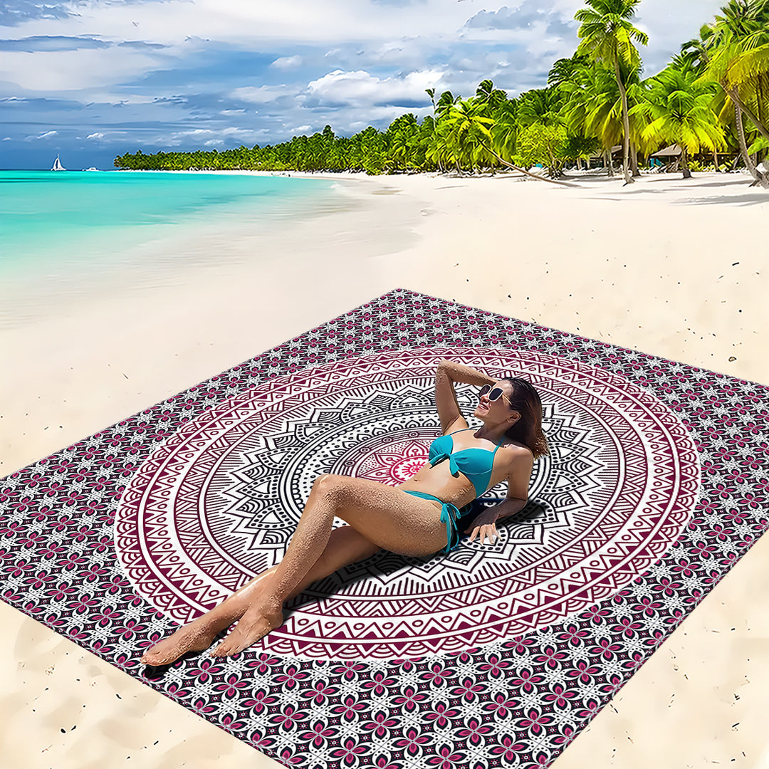 Mandala Design Beach Mat Stornfield