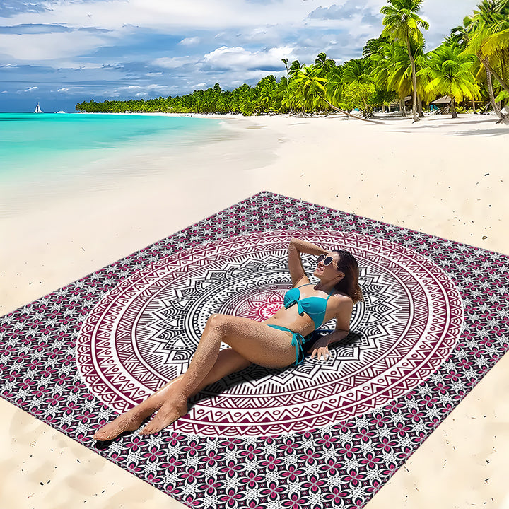 Mandala Design Beach Mat Stornfield