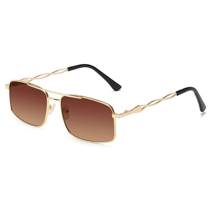 Women's sunglasses with trendy rectangular frame and yellow lenses Stornfield