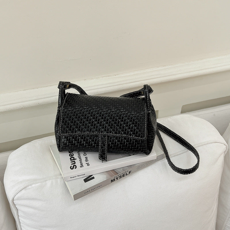 Woven Textured Crossbody Handbag