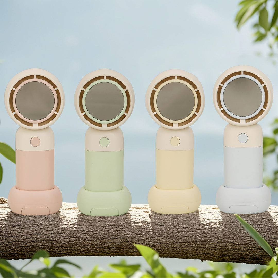 Women Portable Handheld Fan with Mirror Stornfield