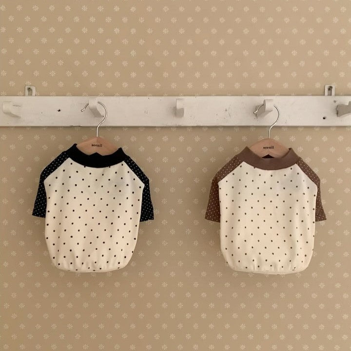 Polka Dot Raglan Cotton Baby Tee