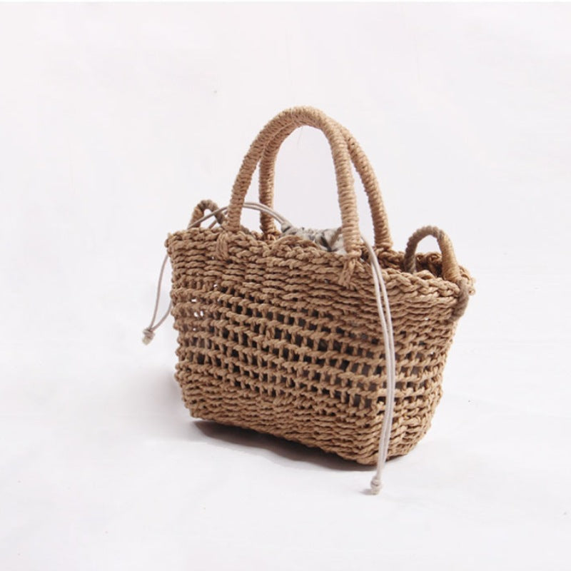 Handcrafted basket bag with detachable shoulder strap Stornfield