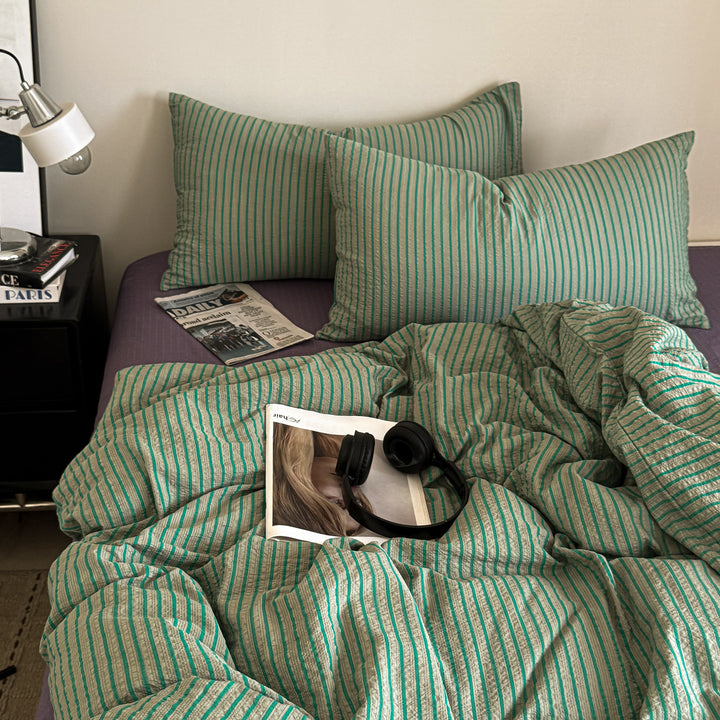 Striped Textured Bedding Set