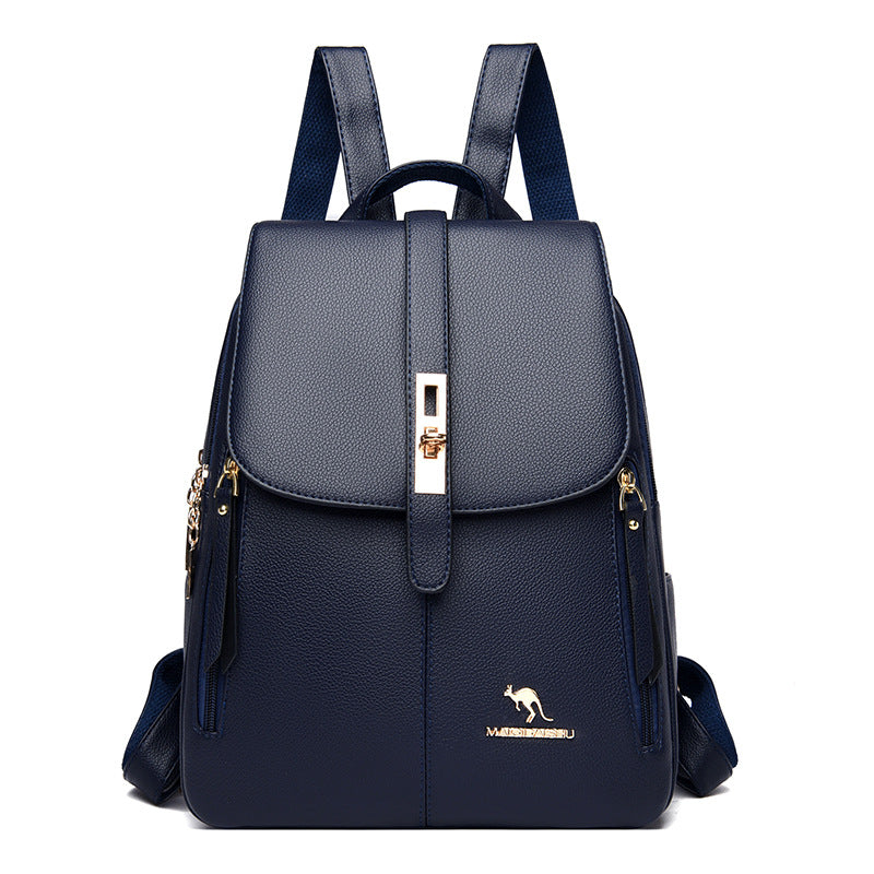 Elegant Multi-Functional Leather Backpack Stornfield