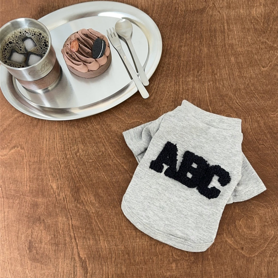 Small Dog Soft Cotton Tee with Chenille Letter Appliqué
