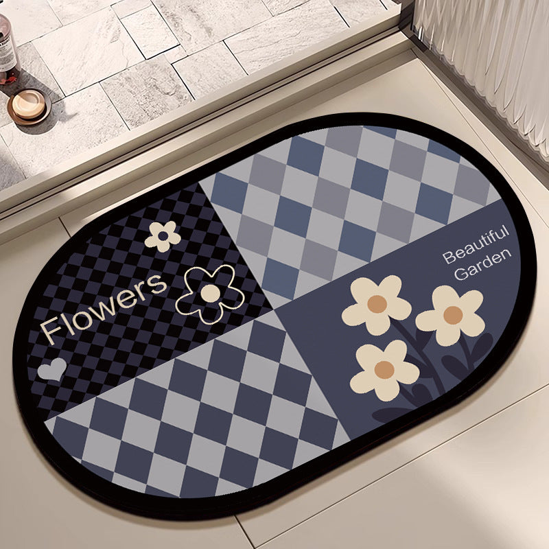 Floral Design Cotton Bath Mat Stornfield