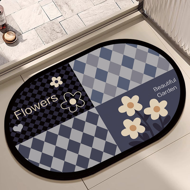 Floral Design Cotton Bath Mat Stornfield