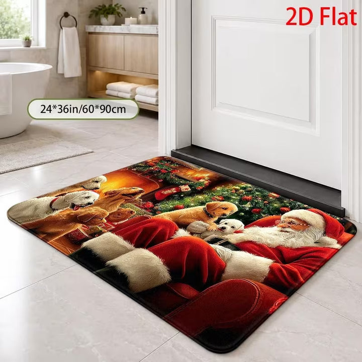 Festive Santa-Themed Entrance Mat