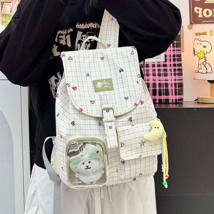 Heart-Printed Casual Backpack Stornfield