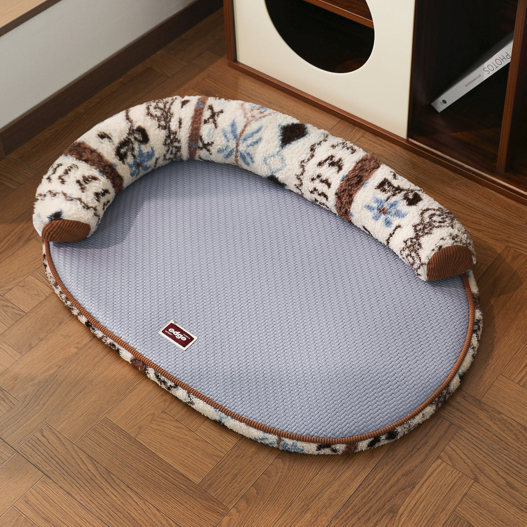 Unisex nan cooling orthopedic cat bed with neck roll Stornfield