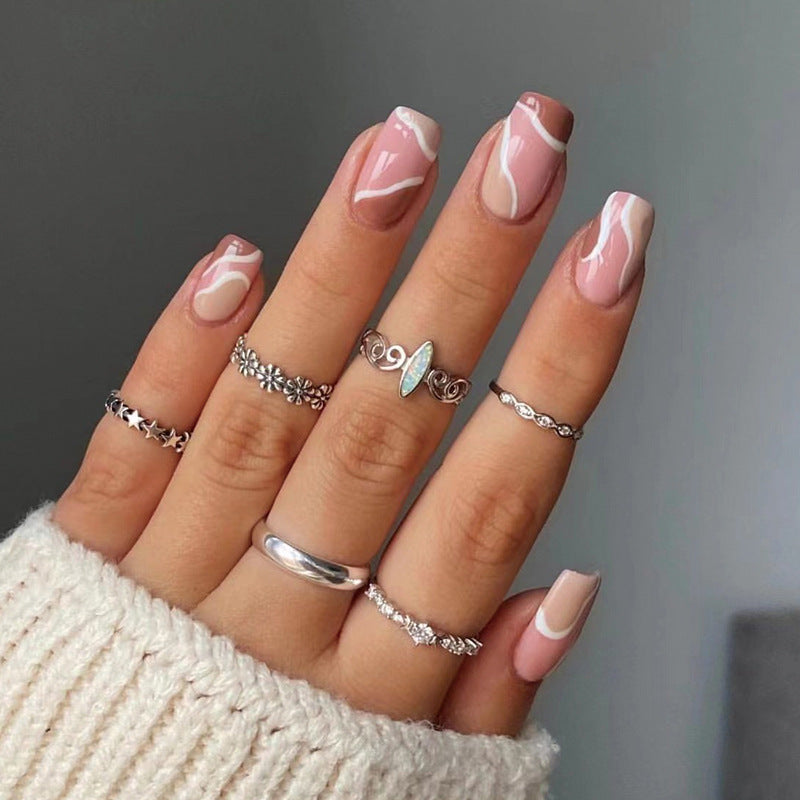 Elegant Nail Art with Geometric Design Stornfield