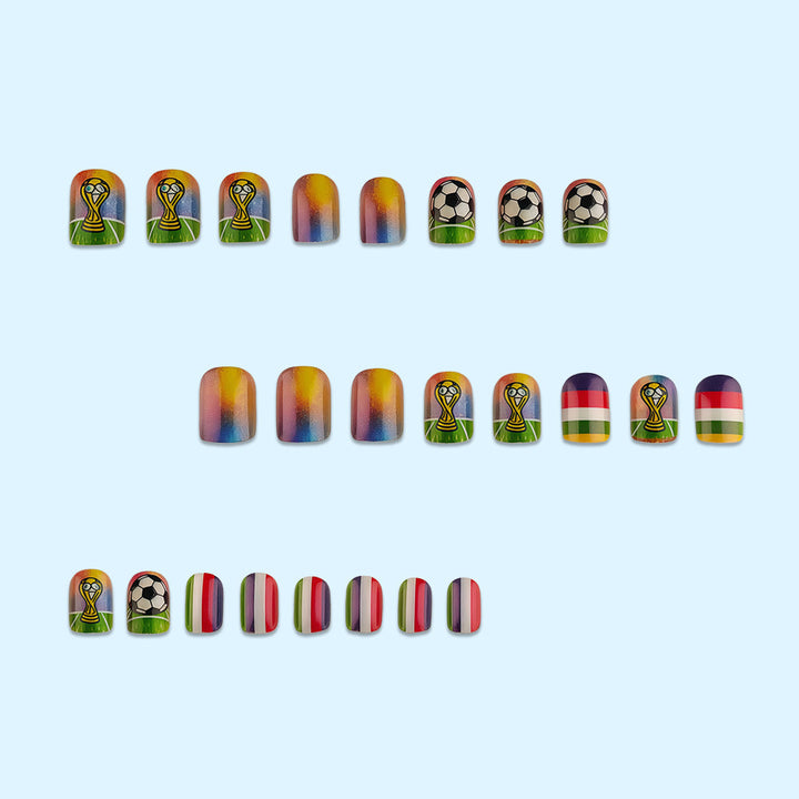 Creative nail art design with football motifs Stornfield