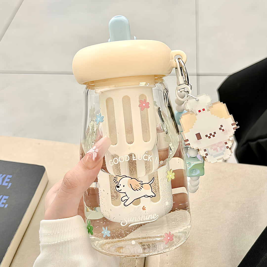 Ladies drinking container with unique design and integrated straw Stornfield