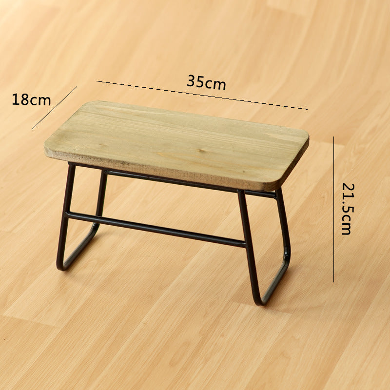 Modern wooden stool with metal frame Stornfield