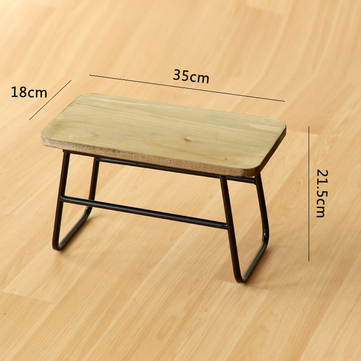 Modern wooden stool with metal frame Stornfield