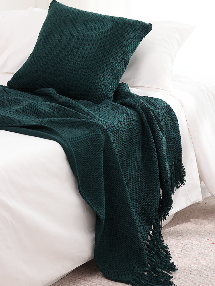 Textured Knit Throw Blanket