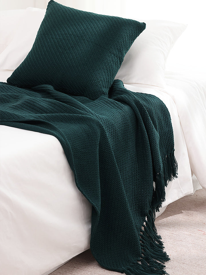 Textured Knit Throw Blanket