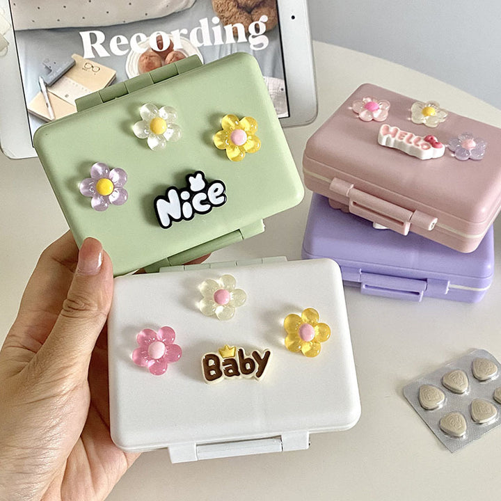 Practical storage box with colorful flower appliqués Stornfield