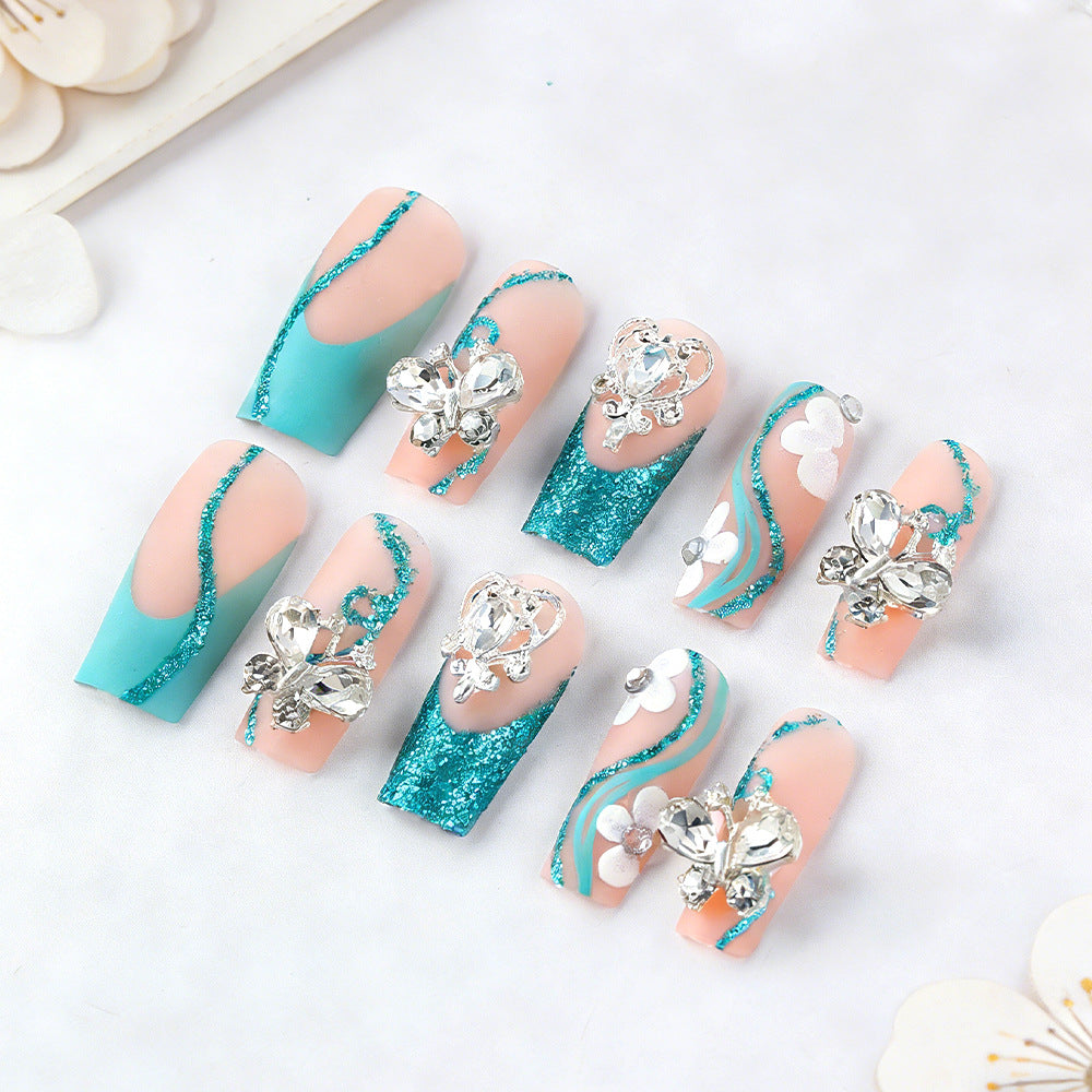 Luxury Crystal-Embellished Press-On Nails Stornfield